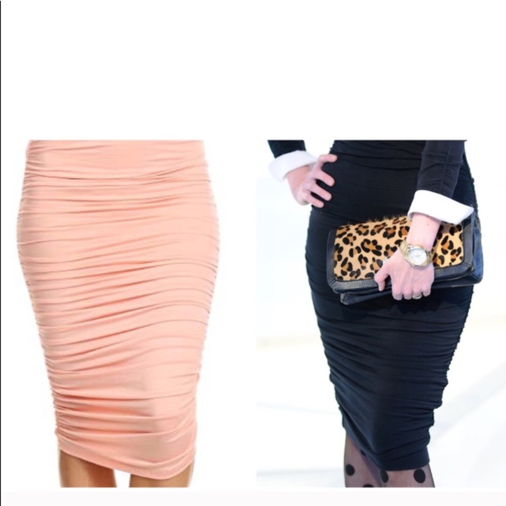 724 Ruched Lavender Skirt Fashion Pencil Midi Sz M - Picture 6 of 8